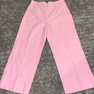 Pink Zara Woman Linen Blend Wide-leg Pants